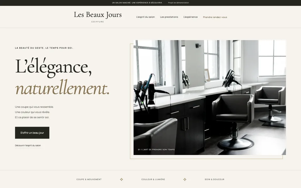 Projet Les Beaux Jours Coiffure - site web réalisé par Webpro Développement